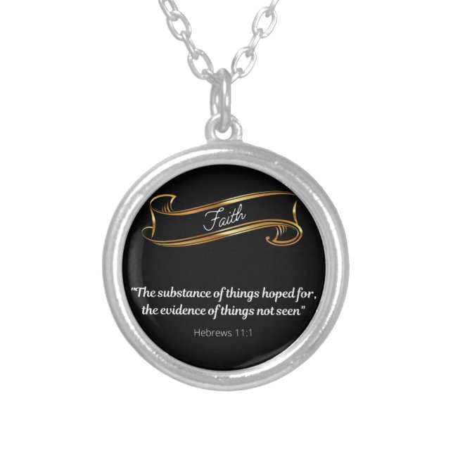Faith  Definition Silver Plated Necklace (Front)