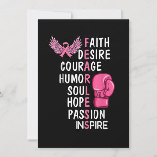 Faith Desire Courage Soul Passion Breast Cancer Aw Holiday Card