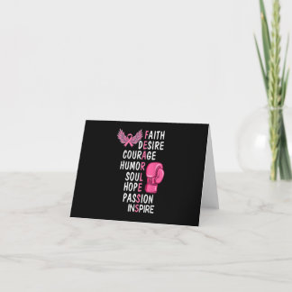 Faith Desire Courage Soul Passion Breast Cancer Aw Thank You Card