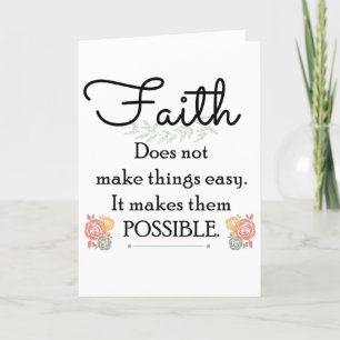 Faith does not make things easy, Christian Bible Card