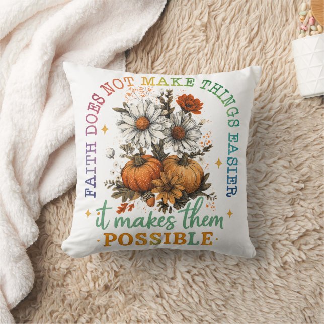 Faith Does Not....  Throw Pillow (Blanket)