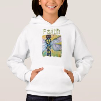 Faith Dragonfly Girls Hoodie Sweatshirt by KariAnapol at Zazzle