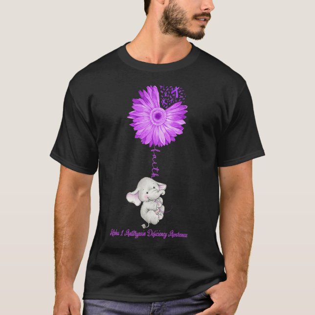 Faith Elephant Alpha 1 Antitrypsin Deficiency Awar T-Shirt (Front)