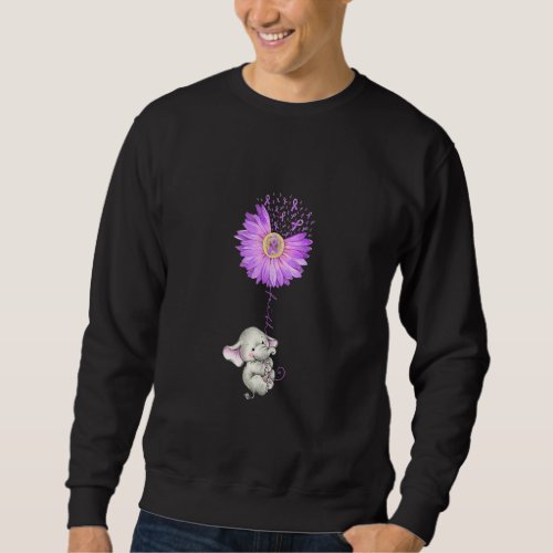 Faith Elephant Holding Purple Sunflower Epilepsy A Sweatshirt