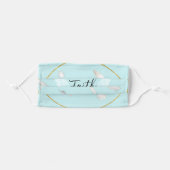 Faith, Encouragement, Teal Design Adult Cloth Face Mask (Front, Folded)