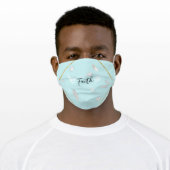Faith, Encouragement, Teal Design Adult Cloth Face Mask (Worn)