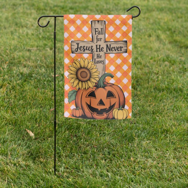 Faith & Fall Joy- “Fall for Jesus” Garden Flag (In SItu)