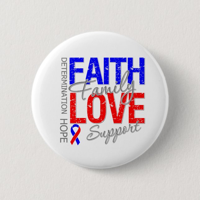 Faith Family Collage Pulmonary Fibrosis Button (Front)