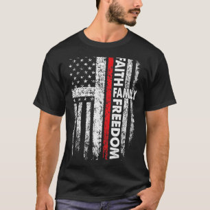 Faith Family Dom Patriotic Christian Vintage Usa F T-Shirt