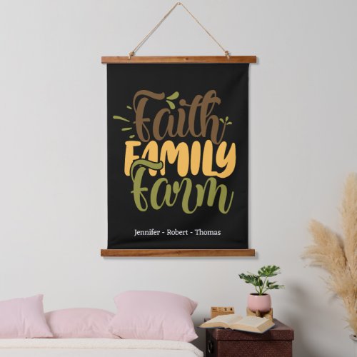 Faith family farm custom hanging tapestry