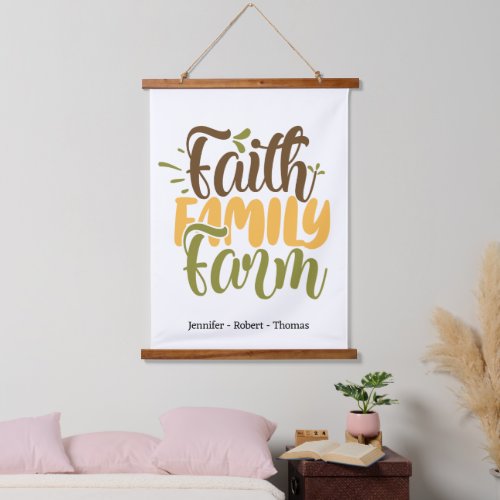 Faith family farm custom hanging tapestry
