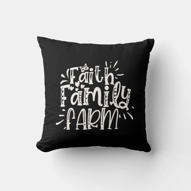 faith family farm throw pillow (Front)