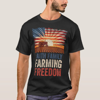 Faith Family Farming Freedom - Patriotic Usa T-Shirt