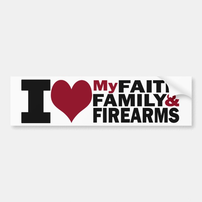 Faith, Family & Firearms Bumper Sticker (Front)