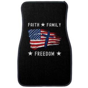 Faith Family Freedom America Patriotic Christian Car Floor Mat