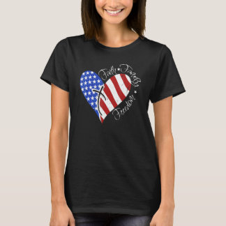 Faith Family Freedom American Flag Cross Heart 4th T-Shirt