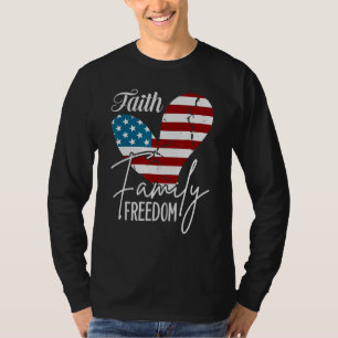 Faith Family Freedom American Flag T-Shirt