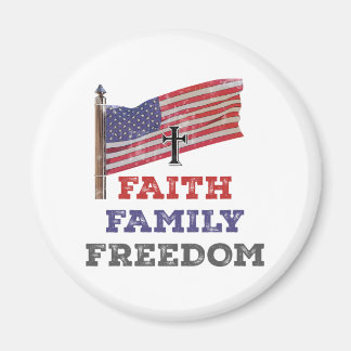 Faith Family Freedom Cross With Flag Magnet