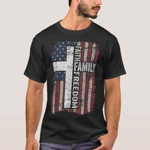 Faith Family Freedom Patriotic Christian Vintage U T_Shirt