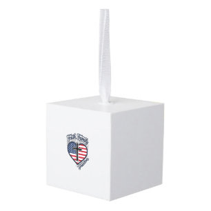 Faith Family Freedom Patriotic Cross Heart Shirt D Cube Ornament
