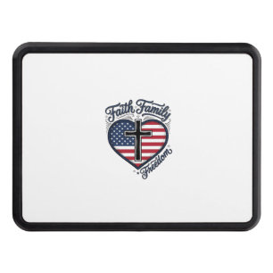 Faith Family Freedom Patriotic Cross Heart Shirt D Hitch Cover