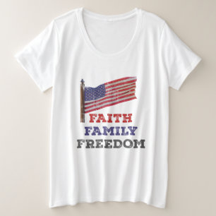 Faith Family Freedom Plus Size T-Shirt