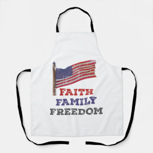 Faith Family Freedom Slogan Apron
