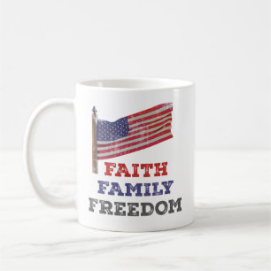 Faith Family Freedom Slogan Coffee Mug