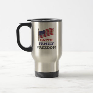 Faith Family Freedom Travel Mug