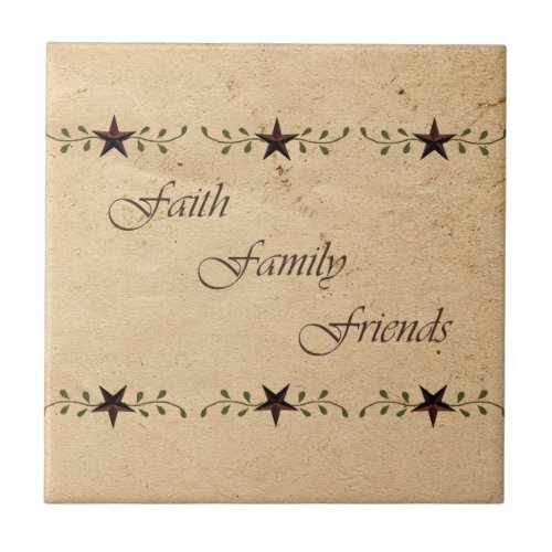 Faith Family Friends Star Tile