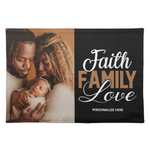 Faith Family Love Personalized Cloth Placemat