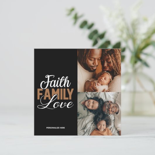 Faith Family Love Personalized Flat Card (Standing Front)