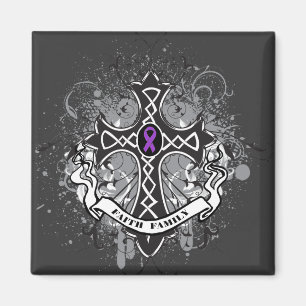 Faith Family Prayer Cross - Pancreatic Cancer Magnet