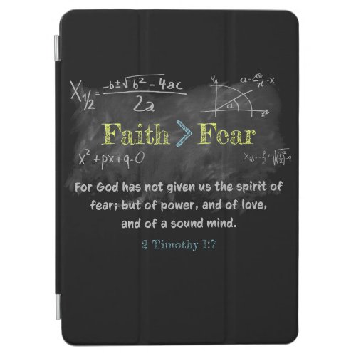 Faith  Fear 2 Timothy 17 Christian Verse Math iPad Air Cover
