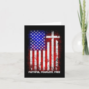 Faith Fear Christian Cross Jesus Christ Men Women Card