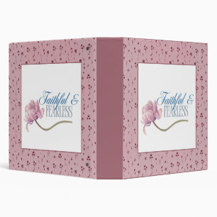 Faith & Fearless Typography Design Throw Pillow 3 Ring Binder