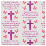 FAITH FILLED CROSS AND BUTTERFLY JOHN 3:16 FABRIC