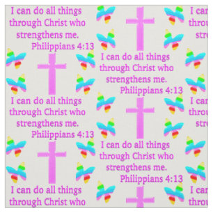 FAITH FILLED PHILIPPIANS 4:13 DESIGN FABRIC
