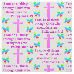 FAITH FILLED PHILIPPIANS 4:13 DESIGN FABRIC