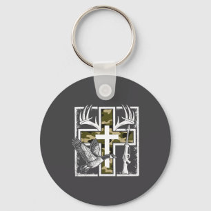 Faith Fishing Hunting Camo Cross Duck Deer Christi Keychain