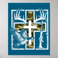 Faith Fishing Hunting Camo Cross Duck Deer Christi