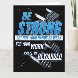 Faith Fitness Motivation: Be Strong Christian Card