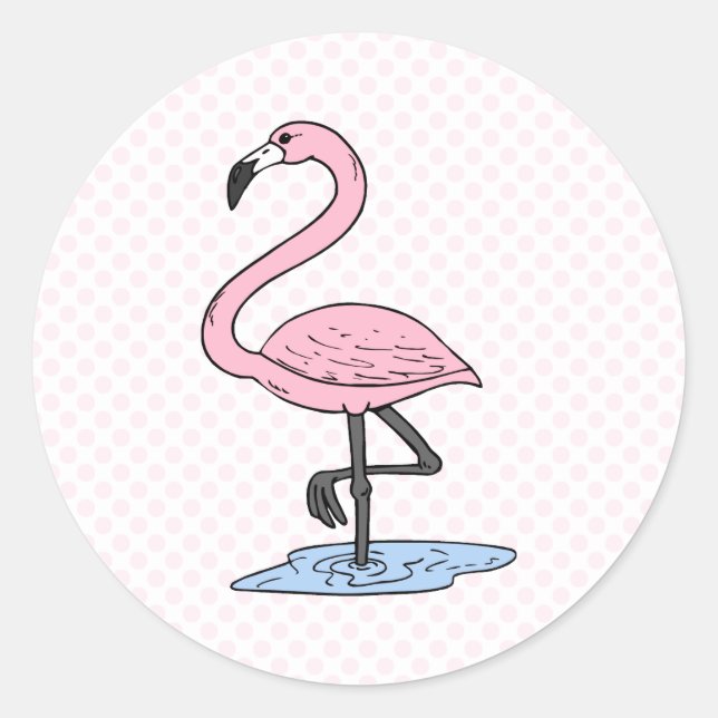 Faith Flamingo Classic Round Sticker (Front)