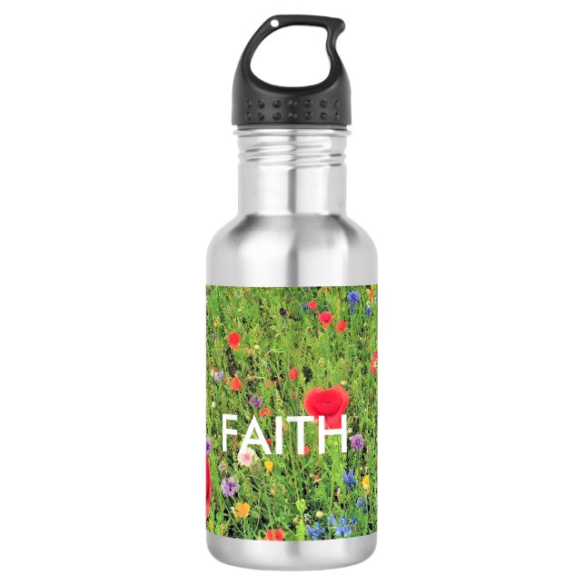 Faith Flowers Custom Water BottleStainless Steel Water Bottle (Front)