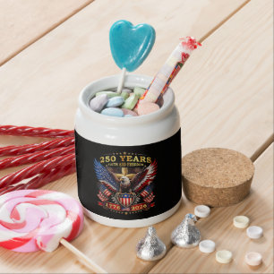 Faith Freedom 250 Years 1776 2026 Patriotic Eagle Candy Jar