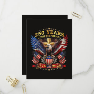 Faith Freedom 250 Years 1776 2026 Patriotic Eagle Invitation Postcard