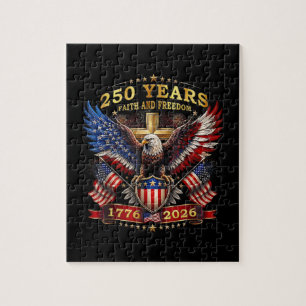 Faith Freedom 250 Years 1776 2026 Patriotic Eagle Jigsaw Puzzle