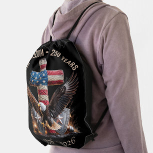 Faith Freedom 250 Years Drawstring Bag