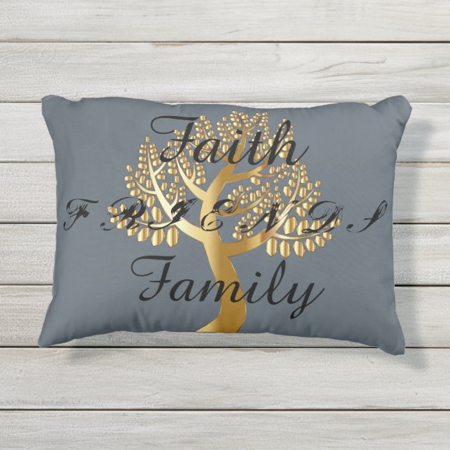 Faith Friends Family Pillow (Back)
