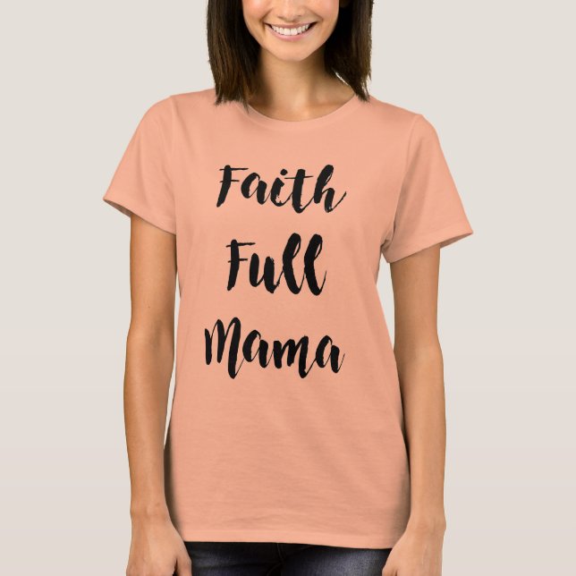 Faith-Full Mama Grey Crew-Neck Tee (Front)